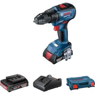 Masina de gaurit si insurubat pe acumulator Bosch Professional GSR 18V-50, 18 V, 50 Nm, 2 acumulatori 2Ah + incarcator, motor fara perii,  carcasa L-case