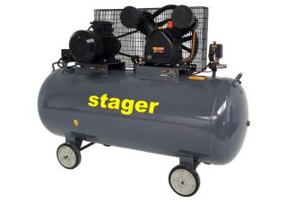 Stager HMV0.6 370 compresor aer, 370L, 8bar, 600L min, trifazat, angrenare curea