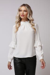 Bluza Anes alba accesorizata cu dantela