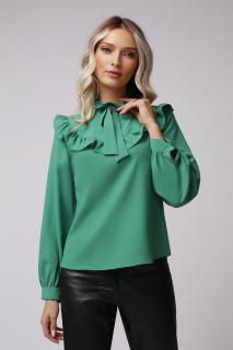 Bluza Mela verde cu volan