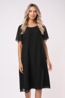 Rochie Andia neagra de ocazie marime mare aceesorizata cu strasuri