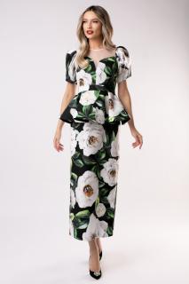 Rochie Berna verde cu imprimeu floral