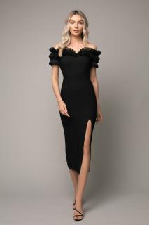 Rochie Carlia de ocazie neagra cu umerii goi