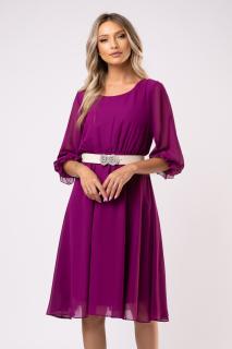 Rochie Cora fucsia din voal