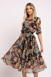 Rochie Ela din voal cu imprimeu floral