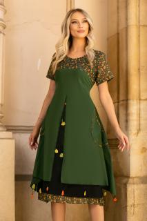 Rochie Estrela verde accesorizata cu buzunare