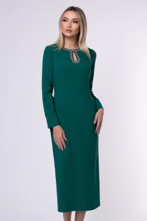 Rochie midi eleganta verde accesorizata cu pietricele