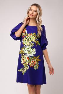 Rochie Rada indigo cu imprimeu floral