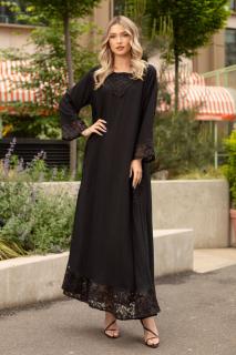Rochie Samanta neagra marime mare accesorizata  dantela