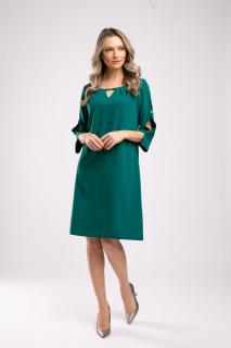 Rochie Triniti verde accesorizata pe maneca