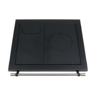 Plita din fonta KT6758R pentru soba de gatit cu dimensiunile 65 x 57 cm, prevazuta cu bara inox