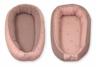 AMY - Suport de dormit Babynest, Reversibil, 70x45 cm, Pure Tricot Rose