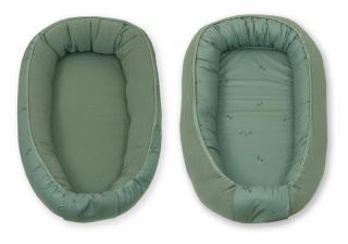 AMY - Suport de dormit Babynest, Reversibil, 70x45 cm, Pure Tricot Verde Salvia