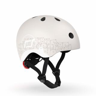 Casca de protectie pentru copii, sistem de reglare magnetic cu led, cu banda reflectorizanta, XXS-S, 45-51 cm, 1 an+, Ash, Scoot  Ride