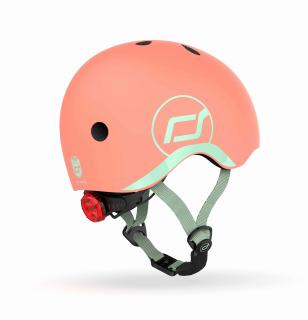 Casca de protectie pentru copii, sistem de reglare magnetic cu led, XXS-S, 45-51 cm, 1 an+, Peach, Scoot  Ride