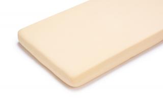 Cearsaf din bumbac jersey cu elastic pe contur 120x60x15 cm, Vanila