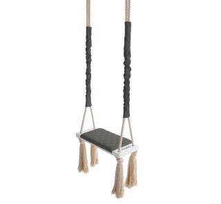 Leagan din lemn si spuma pentru copii WoodSwing by BabySteps, Catifea Velvet Dark Grey