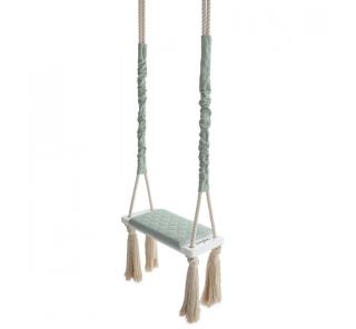 Leagan din lemn si spuma pentru copii WoodSwing by BabySteps, Catifea Velvet Mint