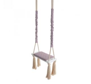 Leagan din lemn si spuma pentru copii WoodSwing by BabySteps, Catifea Velvet Sepia Rose