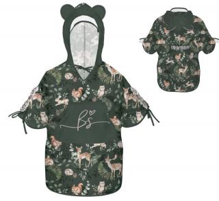 Pelerina de Ploaie pentru Copii, Poncho pentru ploaie 1,5-8 ani ,   Animals Garden Dark