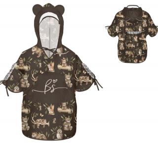 Pelerina de Ploaie pentru Copii, Poncho pentru ploaie 1,5-8 ani ,   Happy Bear dark