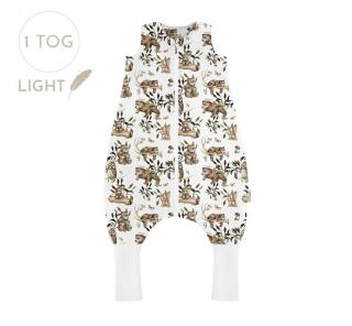 Sac de dormit cu picioare, bumbac 1 Tog, Happy Bear, S, 1-3 ani