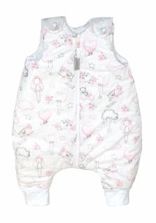 Sac de dormit cu picioare, bumbac 2.5 Tog, Dolly Doll Roz, S, 6-24 luni