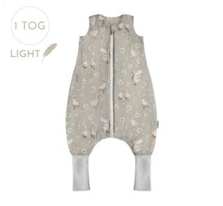 Sac de dormit cu picioare, bumbac 2.5 Tog, Goose Family, marimea XS, 6 - 12 luni - BabySteps