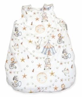 Sac de dormit din Bumbac cu umplutura antialergica BabySoft   Circ Blue, 0-3 luni