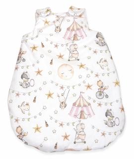 Sac de dormit din Bumbac cu umplutura antialergica BabySoft   Circ Roz, 0-3 lun