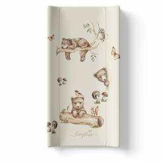 Saltea de infasat cu spate intarit si margini de protectie 50x80 cm, Happy Bear