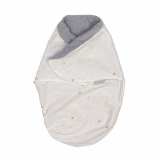 Sistem de infasare Baby swaddle Airy Bumbac Bej, Amy, 72x60 cm