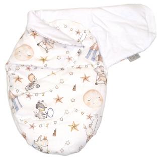 Sistem de infasare, Baby swaddle din Bumbac cu umplutura antialergica BabySoft, Circ Blue