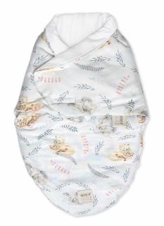 Sistem de infasare Bambus, Inchidere Velcro, Baby swaddle, Safari + Cadou Rucsacel