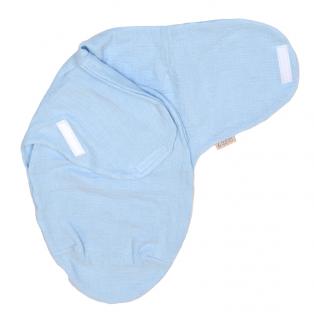 Sistem de infasare Bumbac, Inchidere Velcro, Baby swaddle, Puzzle Muslin Blue, Amy