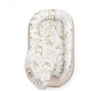 Suport de dormit Babynest Premium Bumbac si Catifea Boho Beige by BabySteps, 70x35 cm