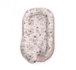 Suport de dormit Babynest Premium Bumbac si Catifea Cherry Soft Pink by BabySteps, 70x35 cm