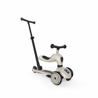 Trotineta copii cu sezut si maner, transformabila 3in1, Highwaykick 1 Push and Go Ash, 1-5 ani, pana la 50 kg, Scoot  Ride