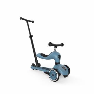 Trotineta copii cu sezut si maner, transformabila 3in1, Highwaykick 1 Push and Go Steel, 1-5 ani, pana la 50 kg, Scoot  Ride