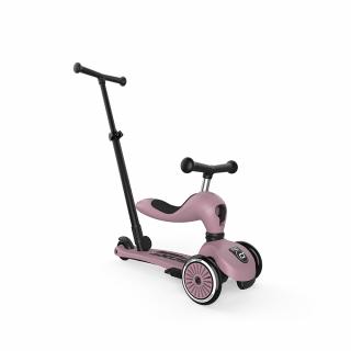 Trotineta copii cu sezut si maner, transformabila 3in1, Highwaykick 1 Push and Go Wildberry, 1-5 ani, pana la 50 kg, Scoot  Ride