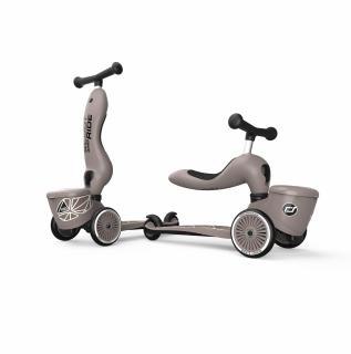 Trotineta copii cu sezut, suport jucarie, transformabila 2in1, HighwayKick 1 Lifestyle Brownlines, 1-5 ani, pana la 50 kg, Scoot  Ride