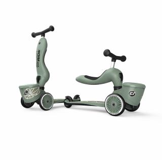 Trotineta copii cu sezut, suport jucarie, transformabila 2in1, HighwayKick 1 Lifestyle Greenlines, 1-5 ani, pana la 50 kg, Scoot  Ride