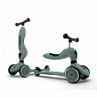 Trotineta copii cu sezut, transformabila 2in1, HighwayKick 1 Forest, 1-5 ani, pana la 50 kg, Scoot  Ride