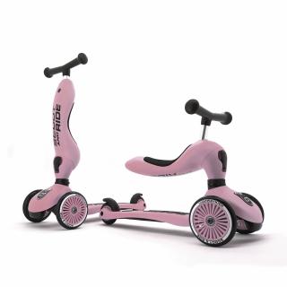 Trotineta copii cu sezut, transformabila 2in1, HighwayKick 1 Rose, 1-5 ani, pana la 50 kg, Scoot  Ride