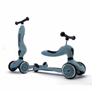 Trotineta copii cu sezut, transformabila 2in1, HighwayKick 1 Steel, 1-5 ani, pana la 50 kg, Scoot  Ride