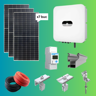 Kit Fotovoltaic Monofazat 3kWh, Montaj pentru acoperis cu tabla ondulata, Huawei