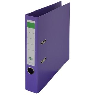 Biblioraft carton plastifiat, mecanism asamblat cu margine metalica A4 5cm Noki - mov violet