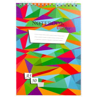 Blocnotes A5 cu spira metalica 50 file matematica EVOffice