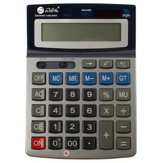 Calculator 16 dgt , 14.3 19.5 cm, front metalic si ecran rabatabil Willgo 2385