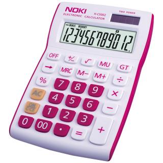 CALCULATOR BIROU 12DIG HCS002 ALB ROSU NOKI